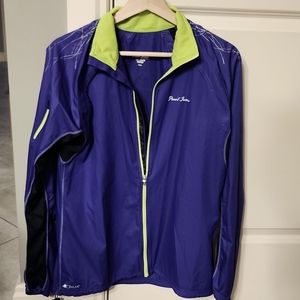 Pearl Izumi running jacket, women's large, purple/bluish color with green trim